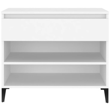 vidaXL Παπουτσοθήκη Λευκή 70x36x60cm από Επεξεργασμένο Ξύλο