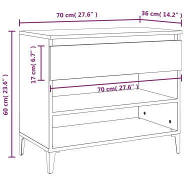 vidaXL Παπουτσοθήκη Λευκή 70x36x60cm από Επεξεργασμένο Ξύλο