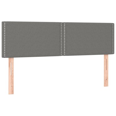 vidaXL Κρεβάτι Boxspring με Στρώμα Σκούρο Γκρι 140x200 εκ Υφασμάτινο