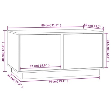 vidaXL Τραπεζάκι Σαλονιού Γκρι 80x50x40cm από Μασίφ Ξύλο Πεύκου 1 τεμ.