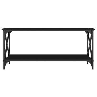 vidaXL Τραπεζάκι Σαλονιού μαύρο 100x45x45cm Επεξ. Ξύλο + Σίδηρος 1 τεμ.