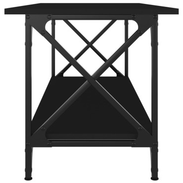vidaXL Τραπεζάκι Σαλονιού μαύρο 100x45x45cm Επεξ. Ξύλο + Σίδηρος 1 τεμ.