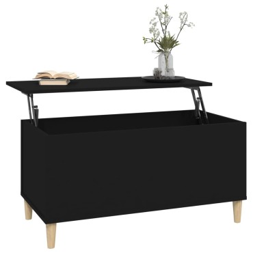 vidaXL Τραπεζάκι Σαλονιού Μαύρο 90x44,5x45cm Επεξεργασμένο Ξύλο 1 τεμ.
