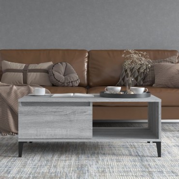 vidaXL Τραπεζάκι Σαλονιού Γκρι Sonoma 90x50x36,5cm Επεξεργασμένο Ξύλο 1 τεμ.