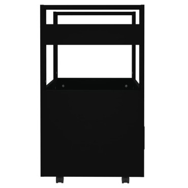 vidaXL Τρόλεϊ Κουζίνας Μαύρο 60x45x80cm από Επεξεργασμένο Ξύλο 1 τεμ.