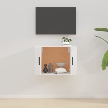 vidaXL Έπιπλο Τηλεόρασης Επιτοίχιο Λευκό 57x34,5x40cm