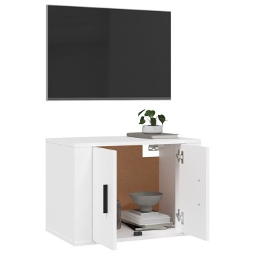 vidaXL Έπιπλο Τηλεόρασης Επιτοίχιο Λευκό 57x34,5x40cm