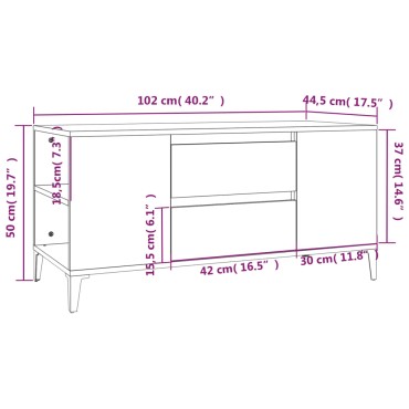 vidaXL Έπιπλο Τηλεόρασης Λευκό 102x44,5x50cm Επεξεργασμένο Ξύλο