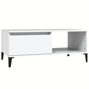 vidaXL Τραπεζάκι Σαλονιού Λευκό 90x50x36,5cm Επεξεργασμένο Ξύλο 1 τεμ.