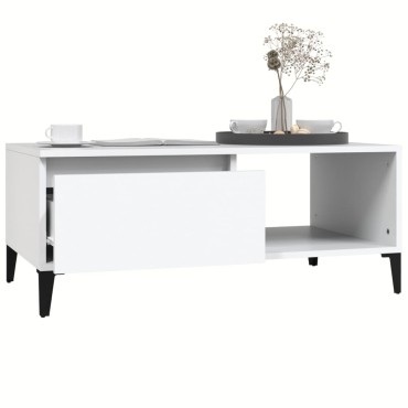 vidaXL Τραπεζάκι Σαλονιού Λευκό 90x50x36,5cm Επεξεργασμένο Ξύλο 1 τεμ.