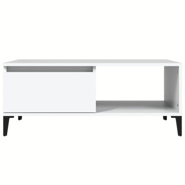 vidaXL Τραπεζάκι Σαλονιού Λευκό 90x50x36,5cm Επεξεργασμένο Ξύλο 1 τεμ.