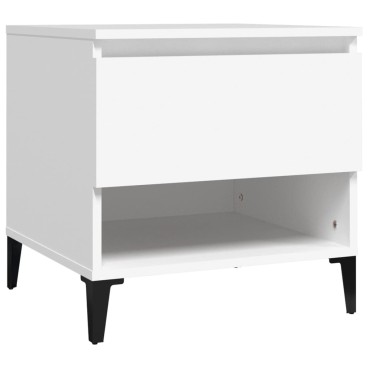 vidaXL Βοηθητικό Τραπέζι Λευκό 50x46x50cm από Επεξεργασμένο Ξύλο 1 τεμ.