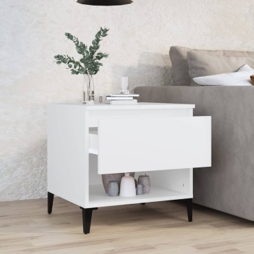 vidaXL Βοηθητικό Τραπέζι Λευκό 50x46x50cm από Επεξεργασμένο Ξύλο 1 τεμ.