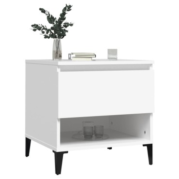 vidaXL Βοηθητικό Τραπέζι Λευκό 50x46x50cm από Επεξεργασμένο Ξύλο 1 τεμ.