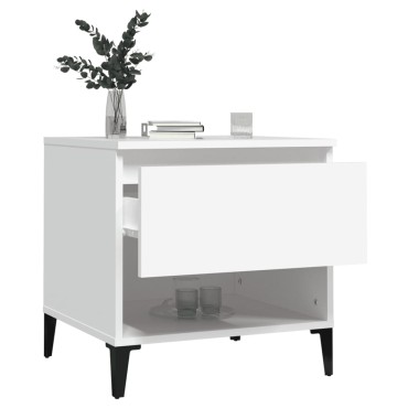 vidaXL Βοηθητικό Τραπέζι Λευκό 50x46x50cm από Επεξεργασμένο Ξύλο 1 τεμ.