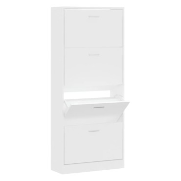 vidaXL Παπουτσοθήκη Λευκή 63x24x147cm από Επεξεργασμένο Ξύλο