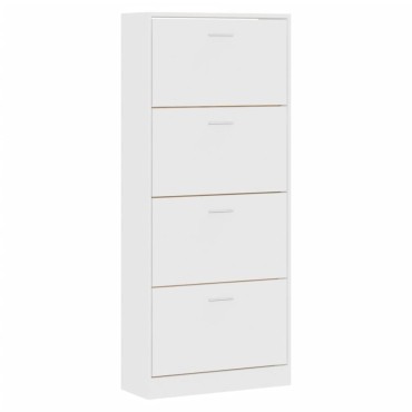 vidaXL Παπουτσοθήκη Λευκή 63x24x147cm από Επεξεργασμένο Ξύλο