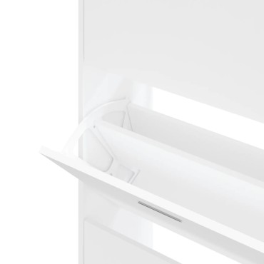 vidaXL Παπουτσοθήκη Λευκή 63x24x147cm από Επεξεργασμένο Ξύλο