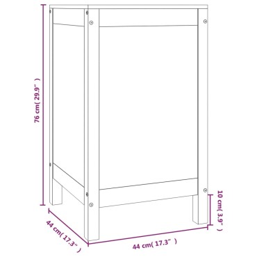 vidaXL Καλάθι Απλύτων Γκρι 44 x 44 x 76 εκ. από Μασίφ Ξύλο Πεύκου