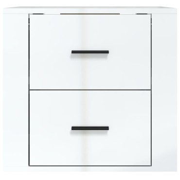 vidaXL Κομοδίνο Επιτοίχιο Γυαλιστερό Λευκό 50x36x47cm 1 τεμ.