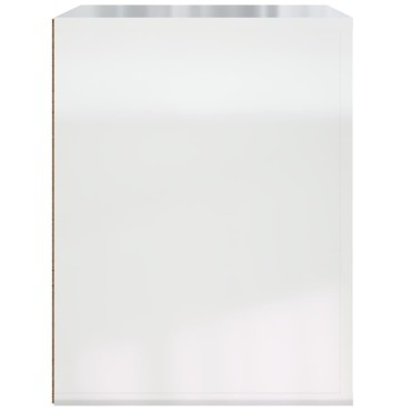 vidaXL Κομοδίνο Επιτοίχιο Γυαλιστερό Λευκό 50x36x47cm 1 τεμ.