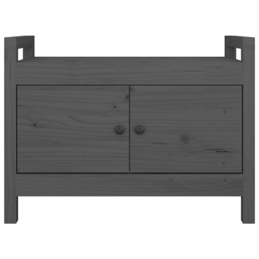 vidaXL Παγκάκι Χολ Γκρι 80x40x60cm από Μασίφ Ξύλο Πεύκου 1 τεμ.
