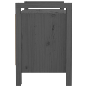 vidaXL Παγκάκι Χολ Γκρι 80x40x60cm από Μασίφ Ξύλο Πεύκου 1 τεμ.