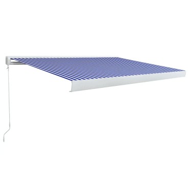 vidaXL Τέντα Κασετίνα Χειροκίνητη Μπλε / Λευκή 350 x 250 εκ.