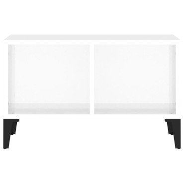 vidaXL Τραπεζάκι Σαλονιού Γυαλ. Λευκό 60x50x36,5cm Επεξεργ. Ξύλο 1 τεμ.