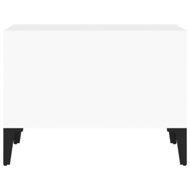 vidaXL Τραπεζάκι Σαλονιού Γυαλ. Λευκό 60x50x36,5cm Επεξεργ. Ξύλο 1 τεμ.