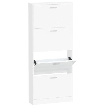 vidaXL Παπουτσοθήκη Λευκή 59x17x150cm από Επεξεργασμένο Ξύλο