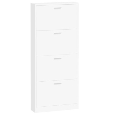 vidaXL Παπουτσοθήκη Λευκή 59x17x150cm από Επεξεργασμένο Ξύλο