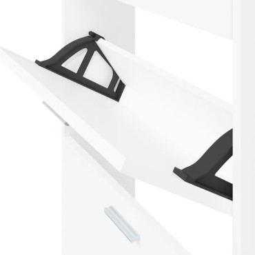 vidaXL Παπουτσοθήκη Λευκή 59x17x150cm από Επεξεργασμένο Ξύλο