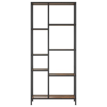 vidaXL Βιβλιοθήκη 80x30x180cm από Ατσάλι και Επεξεργασμένο Ξύλο 1 τεμ.