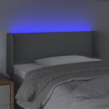 vidaXL Κεφαλάρι Κρεβατιού LED Ανοιχτό Γκρι 103x16x78/88cm Υφασμάτινο 1 τεμ.