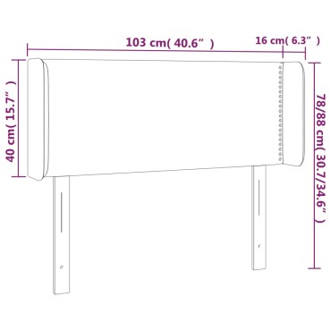 vidaXL Κεφαλάρι Κρεβατιού LED Ανοιχτό Γκρι 103x16x78/88cm Υφασμάτινο 1 τεμ.