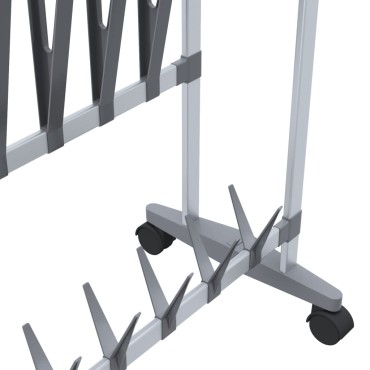 vidaXL Παπουτσοθήκη με Ρόδες Ασημί 89x27x120cm