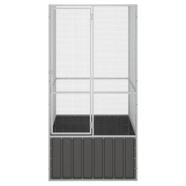 vidaXL Κλουβί Πουλιών Ανθρακί 111x107x211,5 εκ από Γαλβανισμένο Χάλυβα