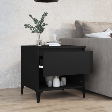 vidaXL Βοηθητικό Τραπέζι Μαύρο 50x46x50cm από Επεξεργασμένο Ξύλο 1 τεμ.
