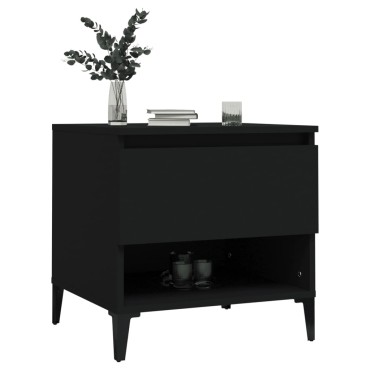 vidaXL Βοηθητικό Τραπέζι Μαύρο 50x46x50cm από Επεξεργασμένο Ξύλο 1 τεμ.