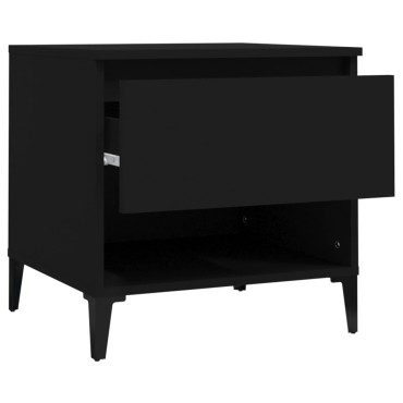 vidaXL Βοηθητικό Τραπέζι Μαύρο 50x46x50cm από Επεξεργασμένο Ξύλο 1 τεμ.