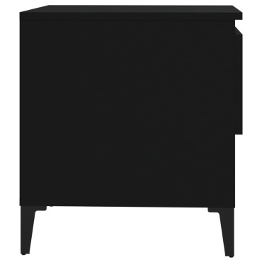 vidaXL Βοηθητικό Τραπέζι Μαύρο 50x46x50cm από Επεξεργασμένο Ξύλο 1 τεμ.