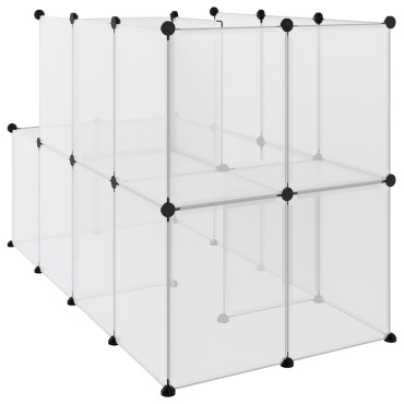 vidaXL Κλουβί Μικρών Ζώων Διαφανές 142x74x93 εκ. Πολυπροπυλένιο&Ατσάλι
