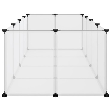 vidaXL Κλουβί Μικρών Ζώων Διαφανές 144x74x46,5 εκ Πολυπροπυλ. & Ατσάλι
