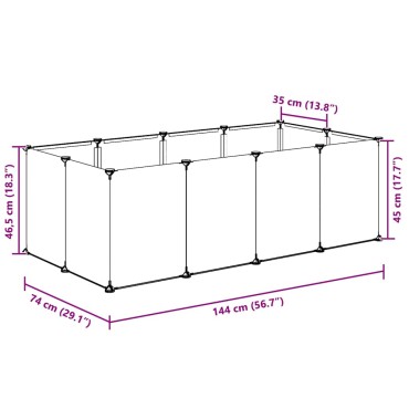 vidaXL Κλουβί Μικρών Ζώων Διαφανές 144x74x46,5 εκ Πολυπροπυλ. & Ατσάλι