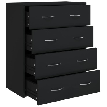 vidaXL Συρταριέρα με 4 Συρτάρια Μαύρη 60x30,5x71cm 1 τεμ.