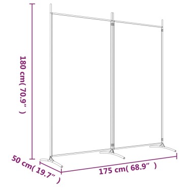 vidaXL Διαχωριστικό Δωματίου με 2 Πάνελ Καφέ 175x180cm από Ύφασμα 1 τεμ.