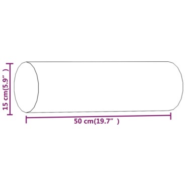 vidaXL Μαξιλάρια Διακοσμητικά 2 τεμ. Κρεμ Ø15x50 εκ. Βελούδινα