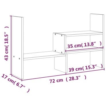 vidaXL Βάση Οθόνης Μαύρο (39-72)x17x43 εκ. από Μασίφ Ξύλο Πεύκου
