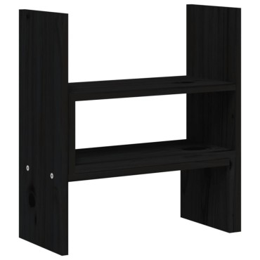 vidaXL Βάση Οθόνης Μαύρο (39-72)x17x43 εκ. από Μασίφ Ξύλο Πεύκου